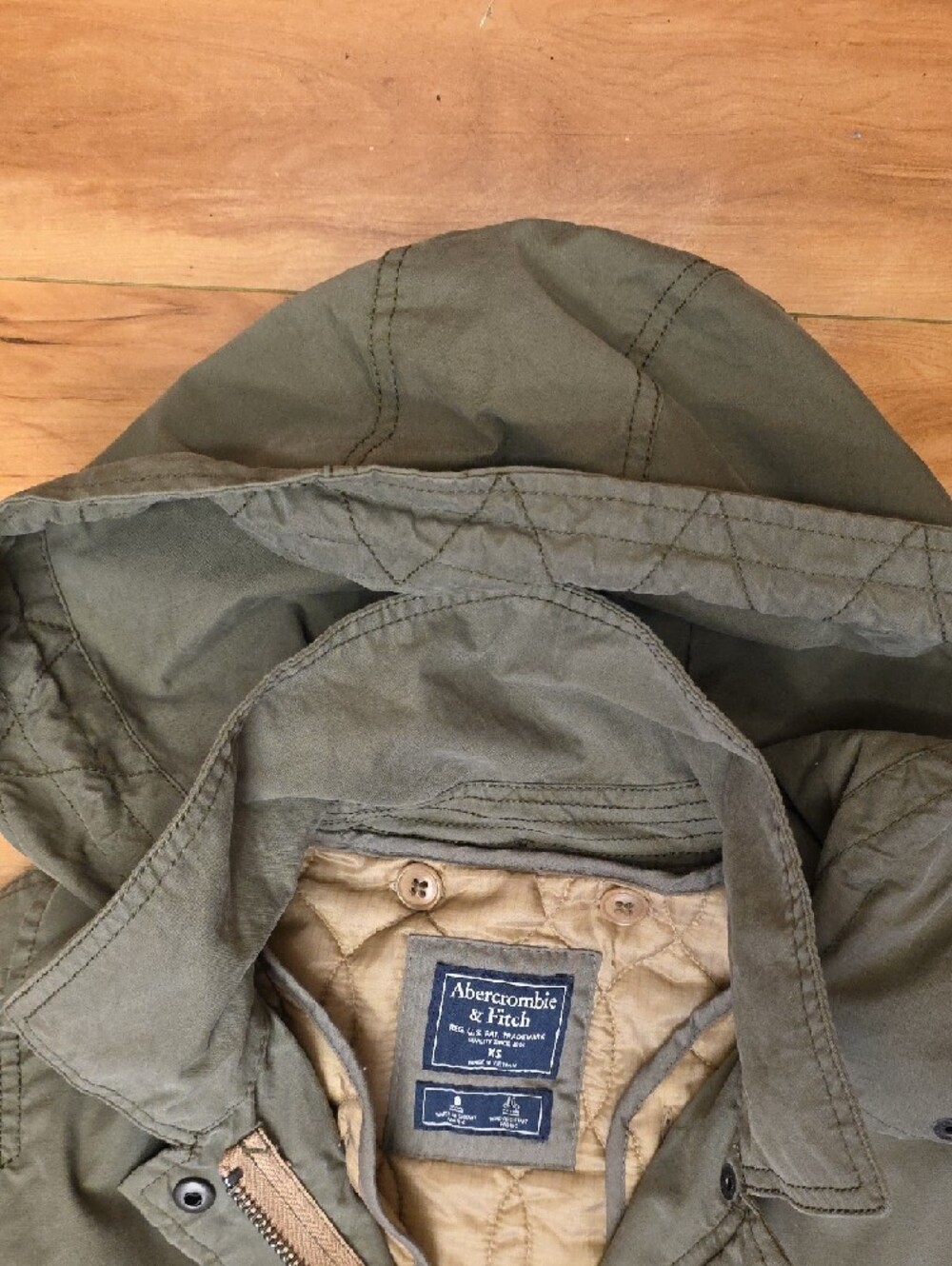 Abercrombie & Fitch Military Field Utility Hooded Jacket Green Size XS - Picture 5 of 15